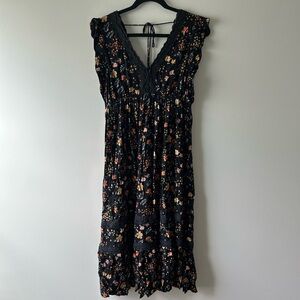 Saltwater Luxe black floral printed sleeveless dress